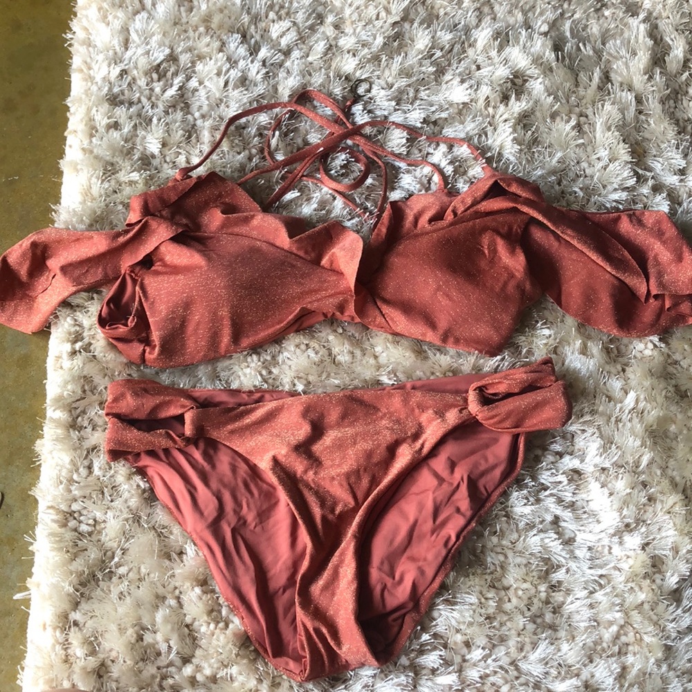 NWOT off the shoulder sparkly bathing suit